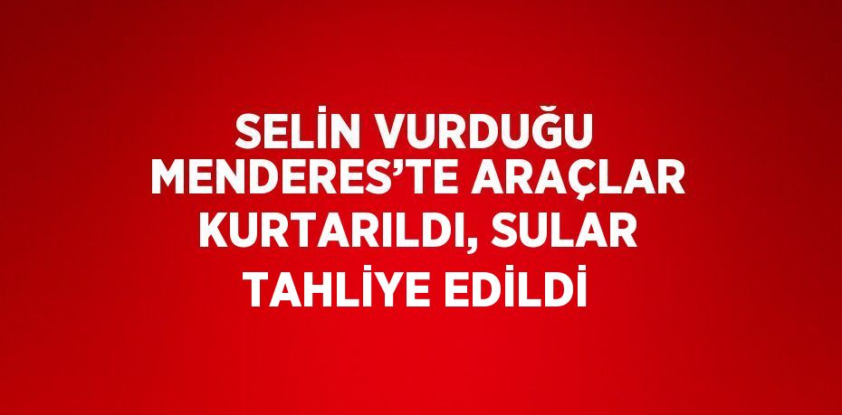 SELİN VURDUĞU MENDERES’TE ARAÇLAR KURTARILDI, SULAR TAHLİYE EDİLDİ