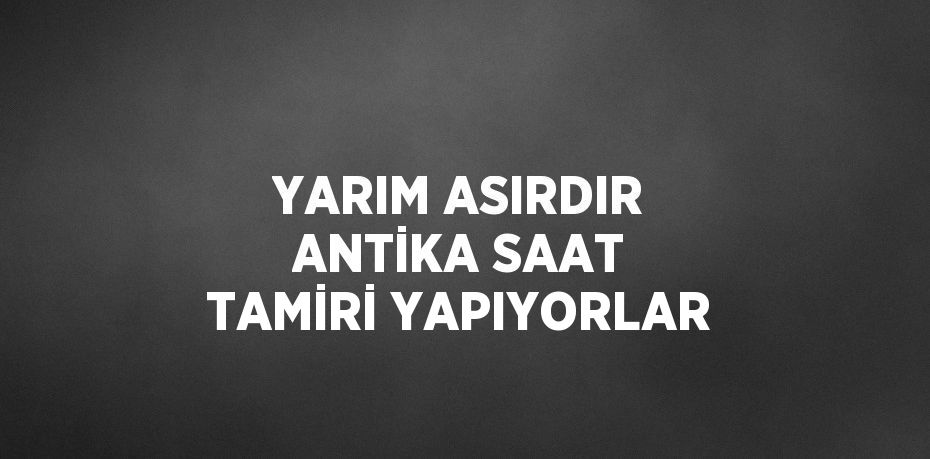 YARIM ASIRDIR ANTİKA SAAT TAMİRİ YAPIYORLAR