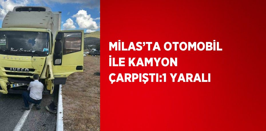 MİLAS’TA OTOMOBİL İLE KAMYON ÇARPIŞTI:1 YARALI