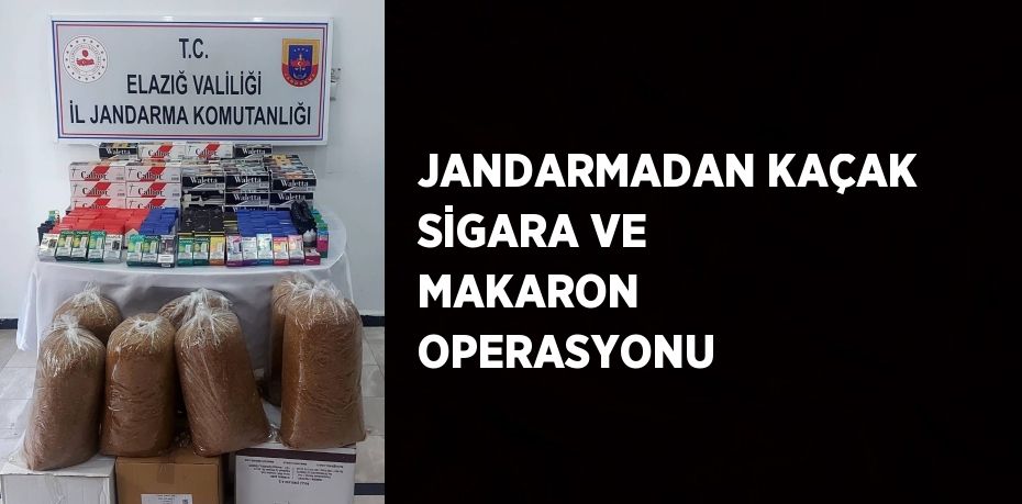 JANDARMADAN KAÇAK SİGARA VE MAKARON  OPERASYONU