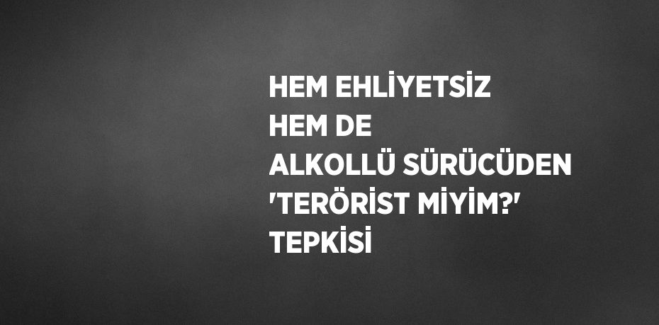 HEM EHLİYETSİZ HEM DE ALKOLLÜ SÜRÜCÜDEN 'TERÖRİST MİYİM?' TEPKİSİ