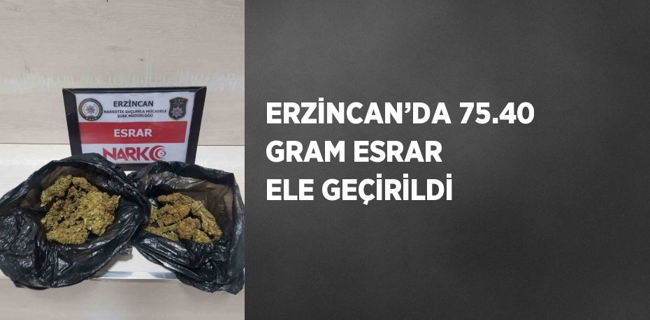 ERZİNCAN’DA 75.40 GRAM ESRAR ELE GEÇİRİLDİ