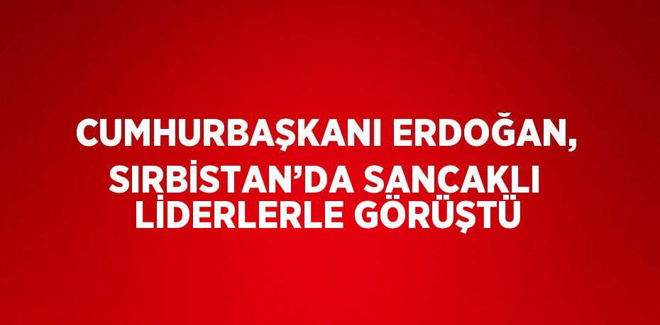 CUMHURBAŞKANI ERDOĞAN, SIRBİSTAN’DA SANCAKLI LİDERLERLE GÖRÜŞTÜ