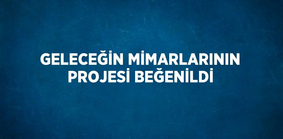 GELECEĞİN MİMARLARININ PROJESİ BEĞENİLDİ