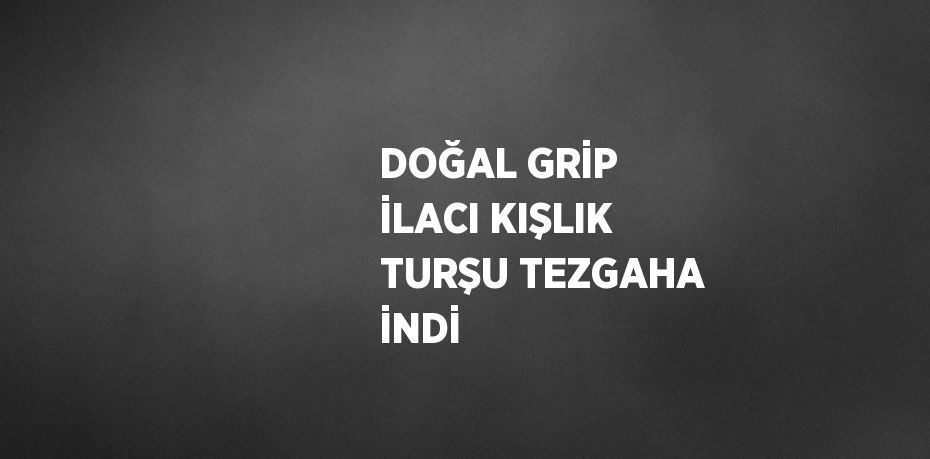 DOĞAL GRİP İLACI KIŞLIK TURŞU TEZGAHA İNDİ