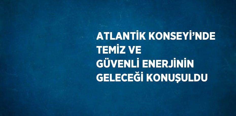 ATLANTİK KONSEYİ’NDE TEMİZ VE GÜVENLİ ENERJİNİN GELECEĞİ KONUŞULDU