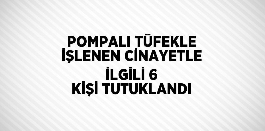 POMPALI TÜFEKLE İŞLENEN CİNAYETLE İLGİLİ 6 KİŞİ TUTUKLANDI