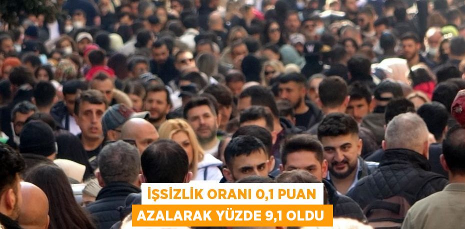 İŞSİZLİK ORANI 0,1 PUAN AZALARAK YÜZDE 9,1 OLDU