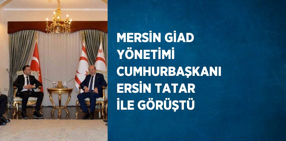 MERSİN GİAD YÖNETİMİ CUMHURBAŞKANI ERSİN TATAR İLE GÖRÜŞTÜ