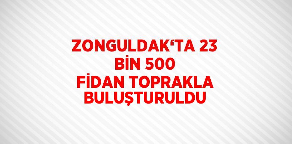 ZONGULDAK‘TA 23 BİN 500 FİDAN TOPRAKLA BULUŞTURULDU