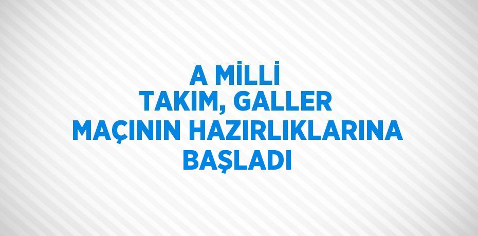 A MİLLİ TAKIM, GALLER MAÇININ HAZIRLIKLARINA BAŞLADI