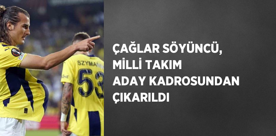 ÇAĞLAR SÖYÜNCÜ, MİLLİ TAKIM ADAY KADROSUNDAN ÇIKARILDI