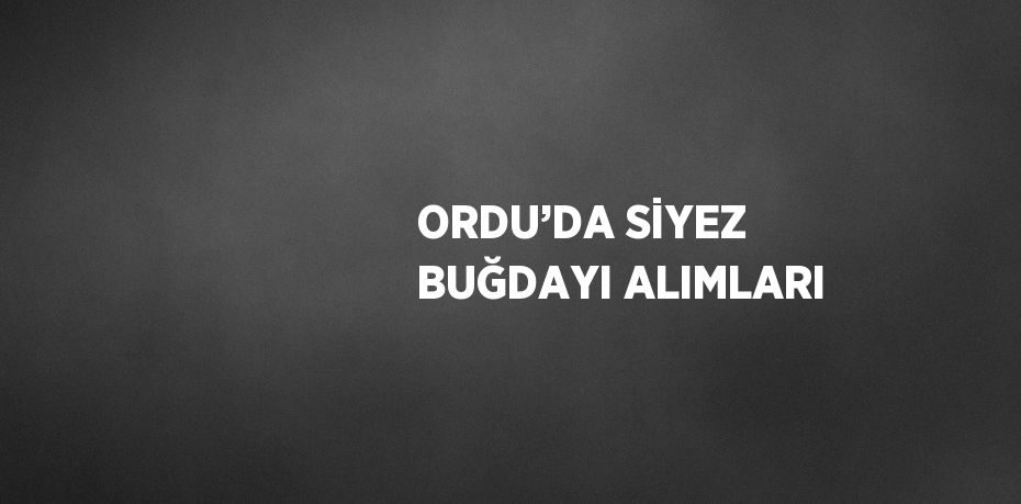 ORDU’DA SİYEZ BUĞDAYI ALIMLARI