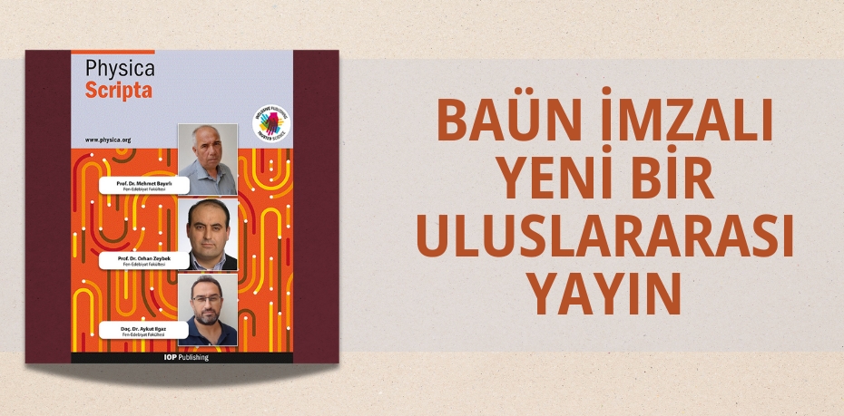 BAÜN İMZALI YENİ BİR ULUSLARARASI YAYIN