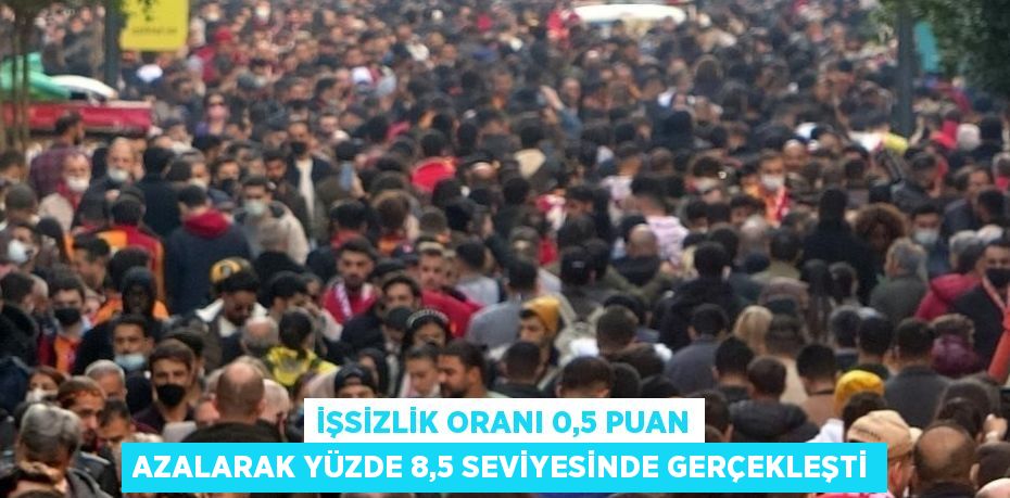 İŞSİZLİK ORANI 0,5 PUAN AZALARAK YÜZDE 8,5 SEVİYESİNDE GERÇEKLEŞTİ