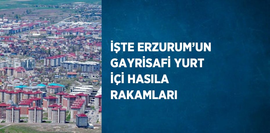 İŞTE ERZURUM’UN GAYRİSAFİ YURT İÇİ HASILA RAKAMLARI