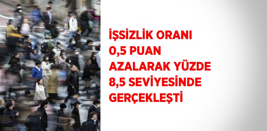 İŞSİZLİK ORANI 0,5 PUAN AZALARAK YÜZDE 8,5 SEVİYESİNDE GERÇEKLEŞTİ