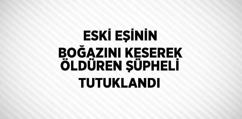 ESKİ EŞİNİN BOĞAZINI KESEREK ÖLDÜREN ŞÜPHELİ TUTUKLANDI