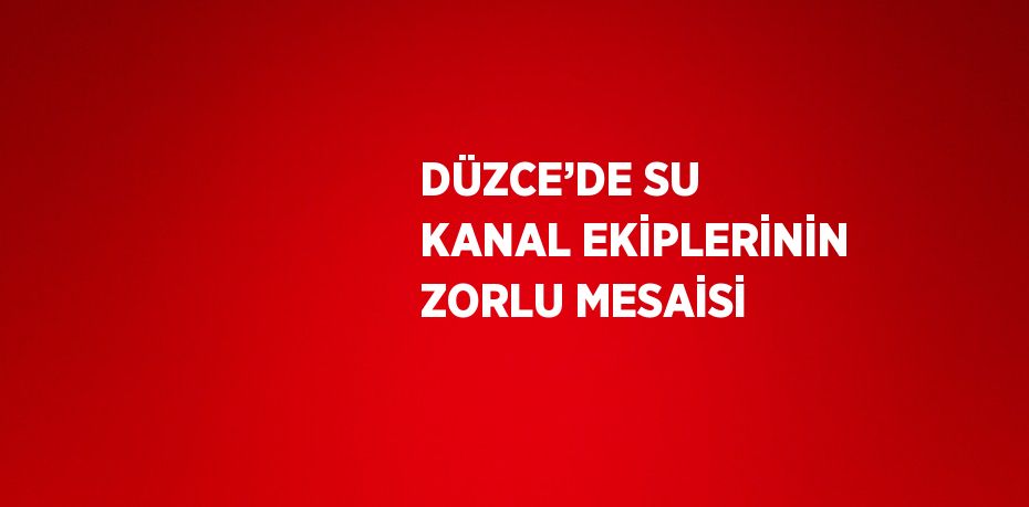 DÜZCE’DE SU KANAL EKİPLERİNİN ZORLU MESAİSİ