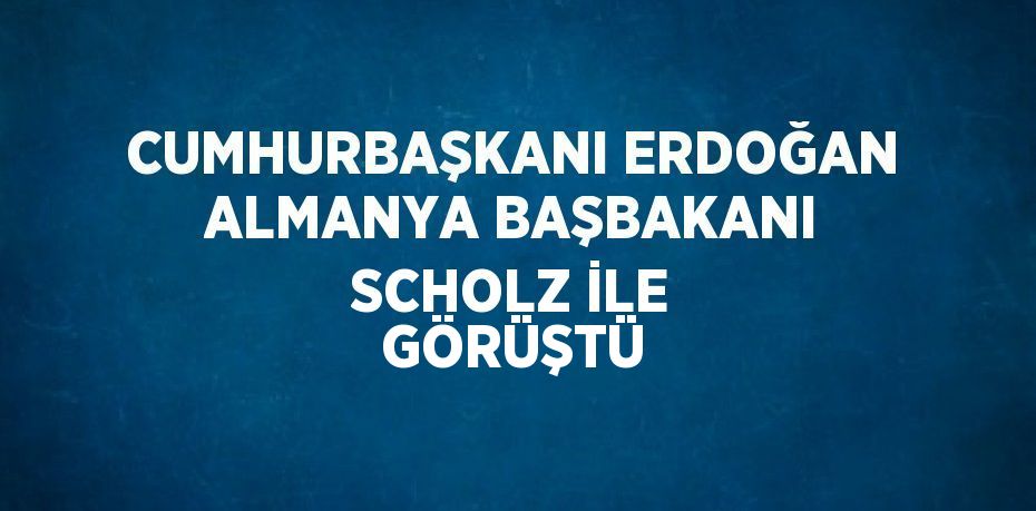 CUMHURBAŞKANI ERDOĞAN ALMANYA BAŞBAKANI SCHOLZ İLE GÖRÜŞTÜ