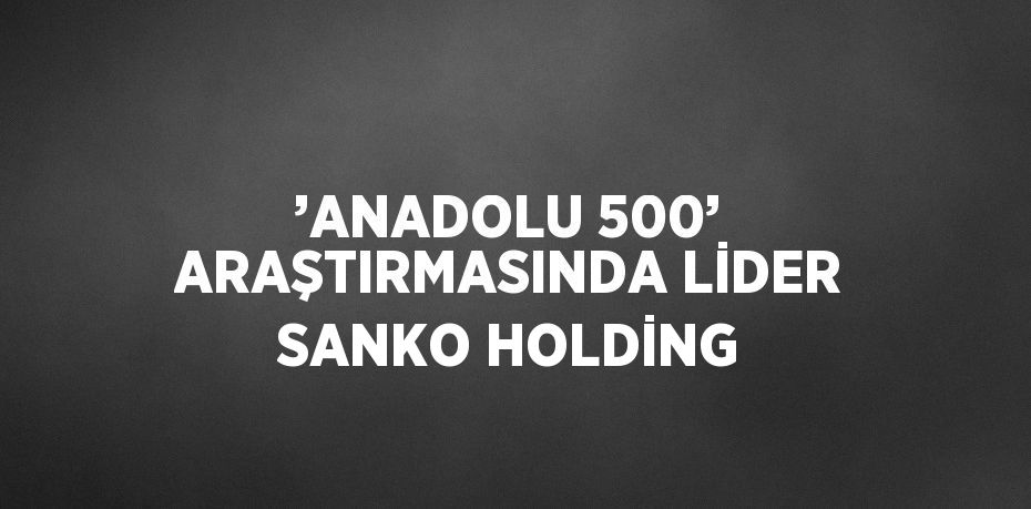 ’ANADOLU 500’ ARAŞTIRMASINDA LİDER SANKO HOLDİNG