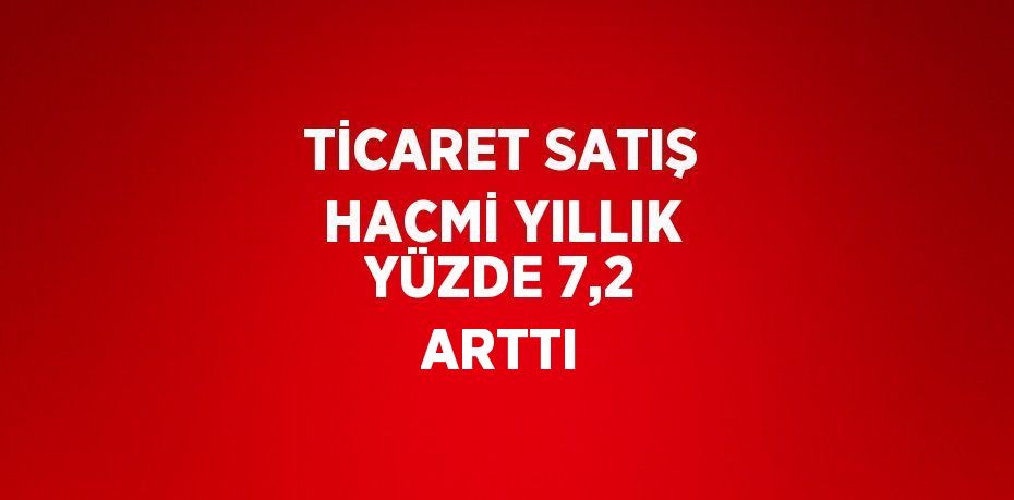 TİCARET SATIŞ HACMİ YILLIK YÜZDE 7,2 ARTTI