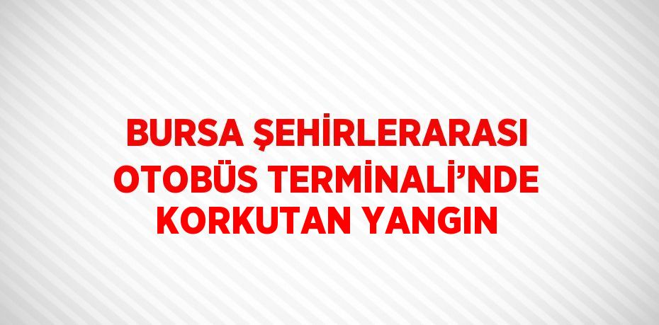 BURSA ŞEHİRLERARASI OTOBÜS TERMİNALİ’NDE KORKUTAN YANGIN