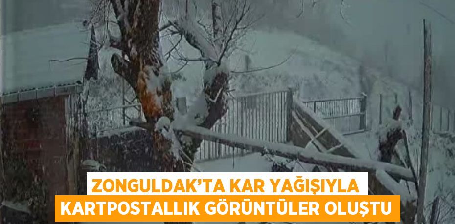 ZONGULDAK’TA KAR YAĞIŞIYLA KARTPOSTALLIK GÖRÜNTÜLER OLUŞTU