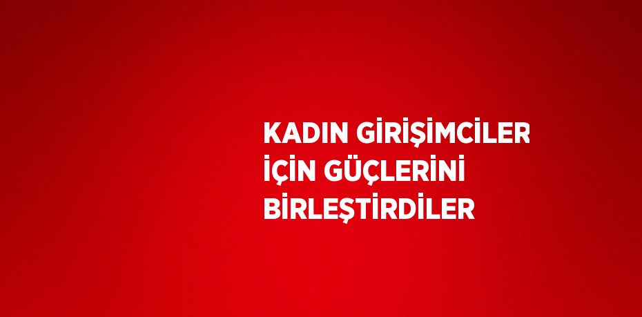 KADIN GİRİŞİMCİLER İÇİN GÜÇLERİNİ BİRLEŞTİRDİLER