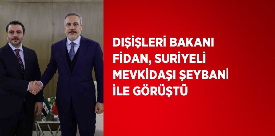 DIŞİŞLERİ BAKANI FİDAN, SURİYELİ MEVKİDAŞI ŞEYBANİ İLE GÖRÜŞTÜ