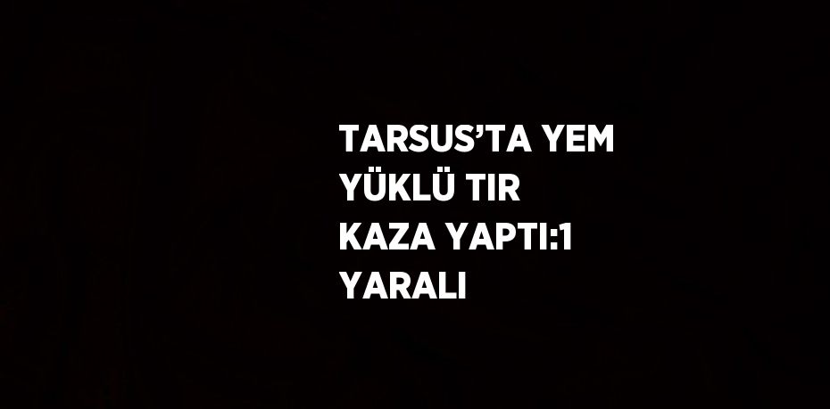 TARSUS’TA YEM YÜKLÜ TIR KAZA YAPTI:1 YARALI