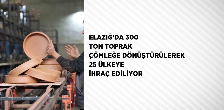 ELAZIĞ’DA 300 TON TOPRAK ÇÖMLEĞE DÖNÜŞTÜRÜLEREK 25 ÜLKEYE İHRAÇ EDİLİYOR