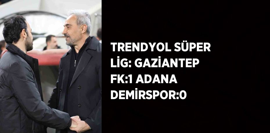 TRENDYOL SÜPER LİG: GAZİANTEP FK:1 ADANA DEMİRSPOR:0