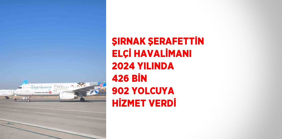 ŞIRNAK ŞERAFETTİN ELÇİ HAVALİMANI 2024 YILINDA 426 BİN 902 YOLCUYA HİZMET VERDİ