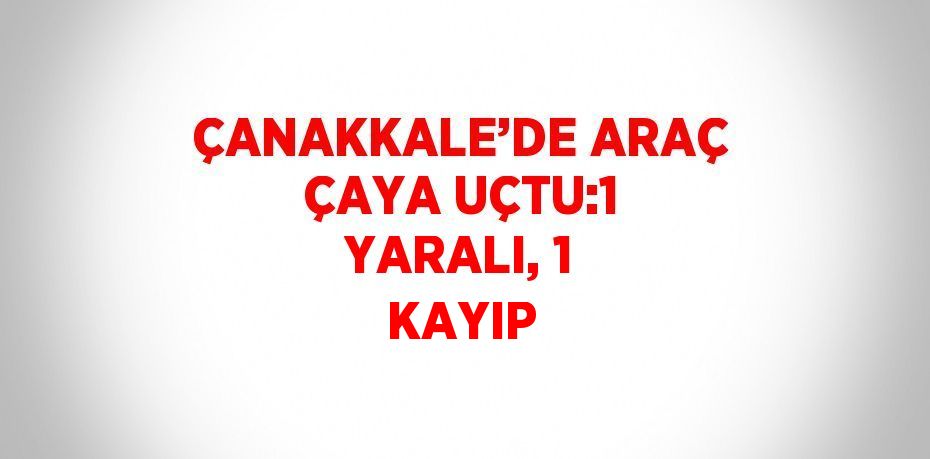 ÇANAKKALE’DE ARAÇ ÇAYA UÇTU:1 YARALI, 1 KAYIP