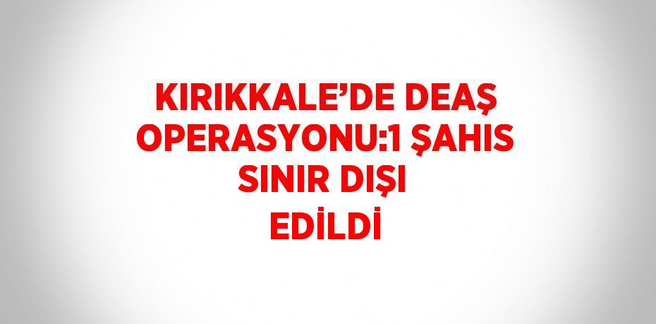 KIRIKKALE’DE DEAŞ OPERASYONU:1 ŞAHIS SINIR DIŞI EDİLDİ