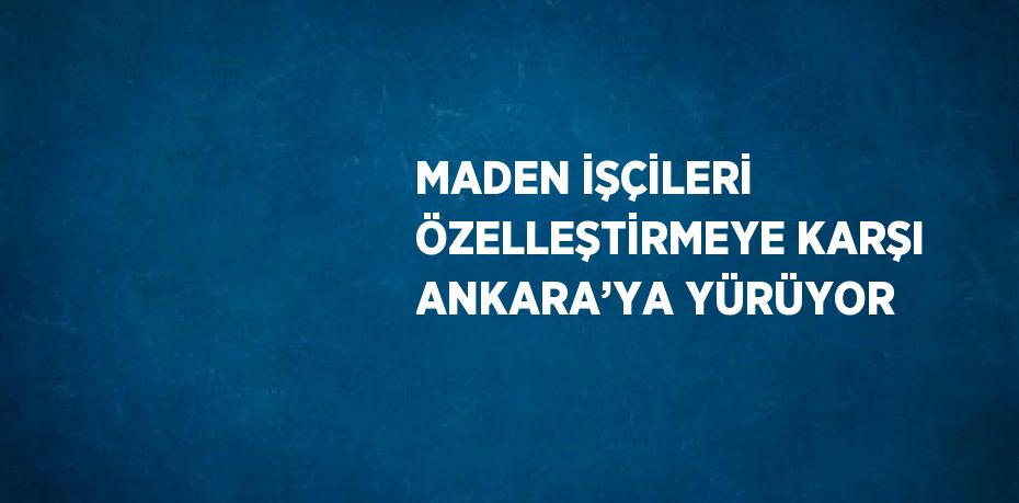 MADEN İŞÇİLERİ ÖZELLEŞTİRMEYE KARŞI ANKARA’YA YÜRÜYOR