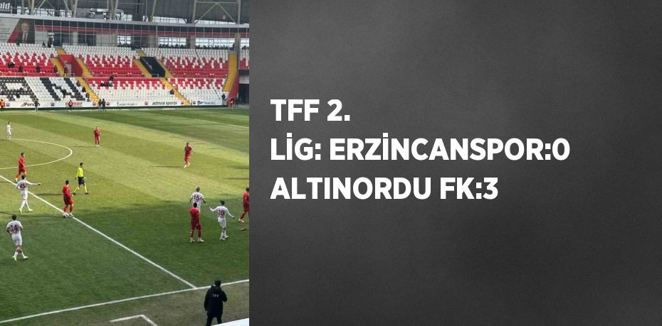 TFF 2. LİG: ERZİNCANSPOR:0 ALTINORDU FK:3