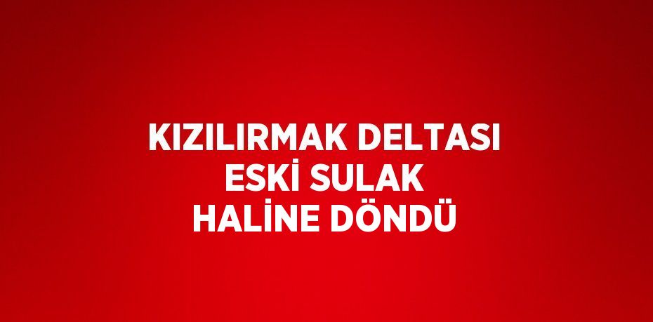 KIZILIRMAK DELTASI ESKİ SULAK HALİNE DÖNDÜ