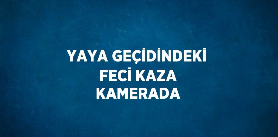 YAYA GEÇİDİNDEKİ FECİ KAZA KAMERADA