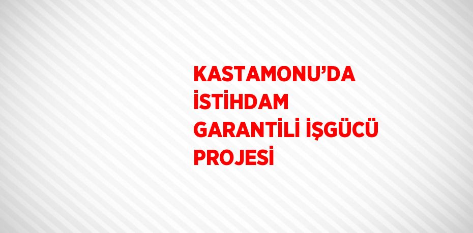 KASTAMONU’DA İSTİHDAM GARANTİLİ İŞGÜCÜ PROJESİ