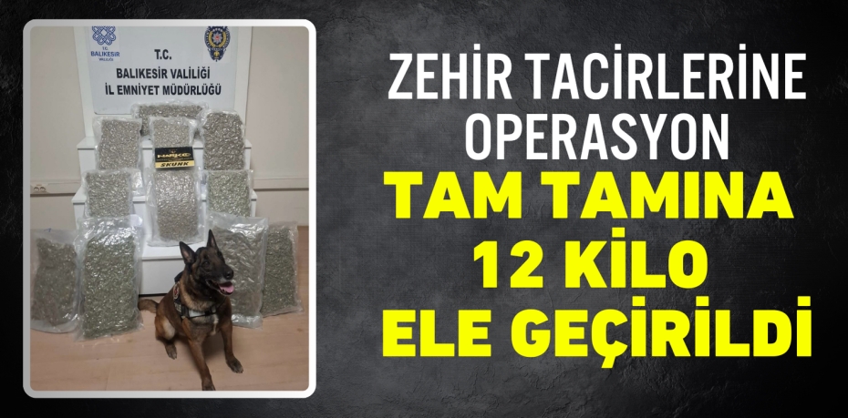 ZEHİR TACİRLERİNE OPERASYON TAM TAMINA 12 KİLO ELE GEÇİRİLDİ