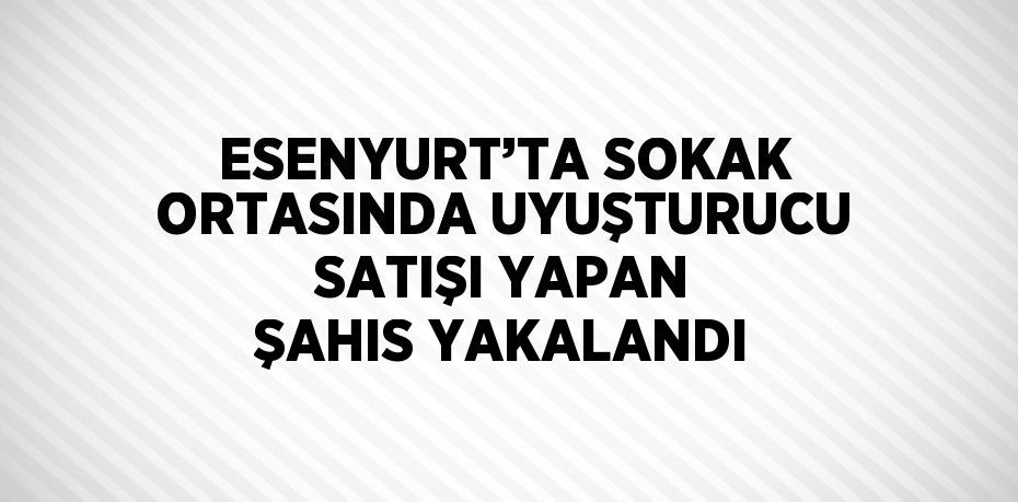 ESENYURT’TA SOKAK ORTASINDA UYUŞTURUCU SATIŞI YAPAN ŞAHIS YAKALANDI