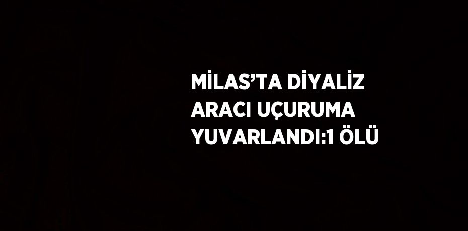 MİLAS’TA DİYALİZ ARACI UÇURUMA YUVARLANDI:1 ÖLÜ