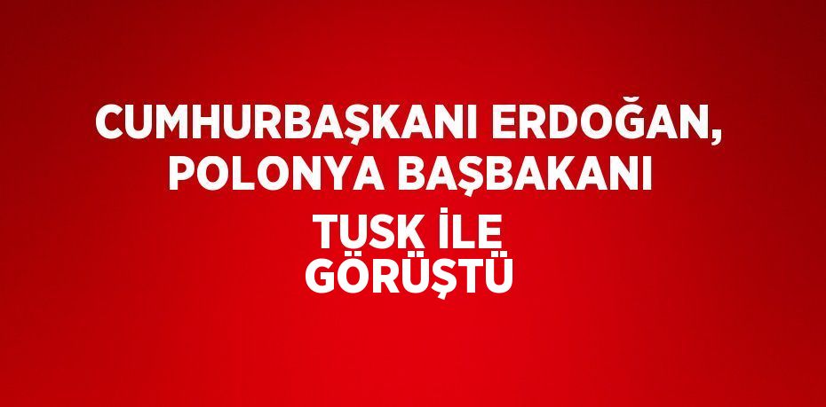 CUMHURBAŞKANI ERDOĞAN, POLONYA BAŞBAKANI TUSK İLE GÖRÜŞTÜ