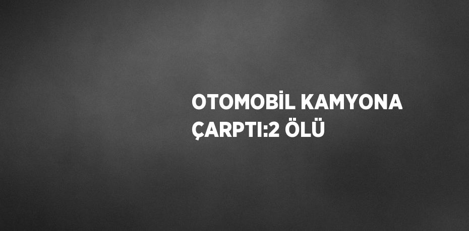 OTOMOBİL KAMYONA ÇARPTI:2 ÖLÜ