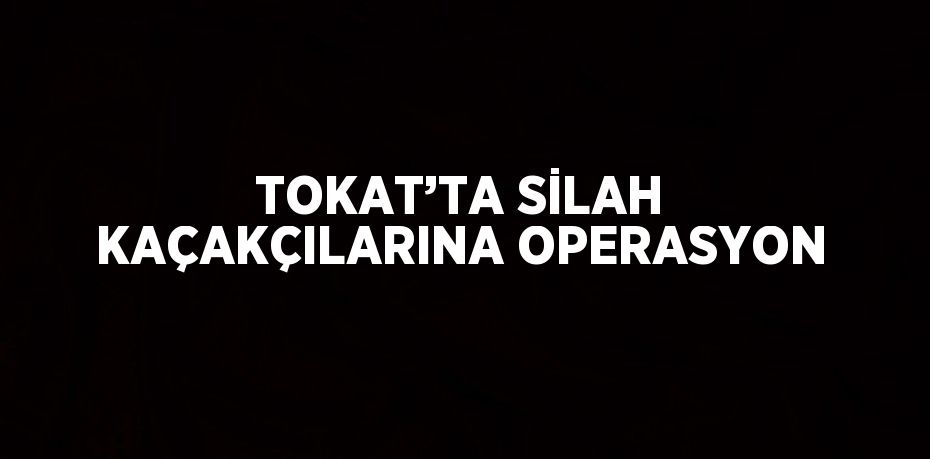 TOKAT’TA SİLAH KAÇAKÇILARINA OPERASYON