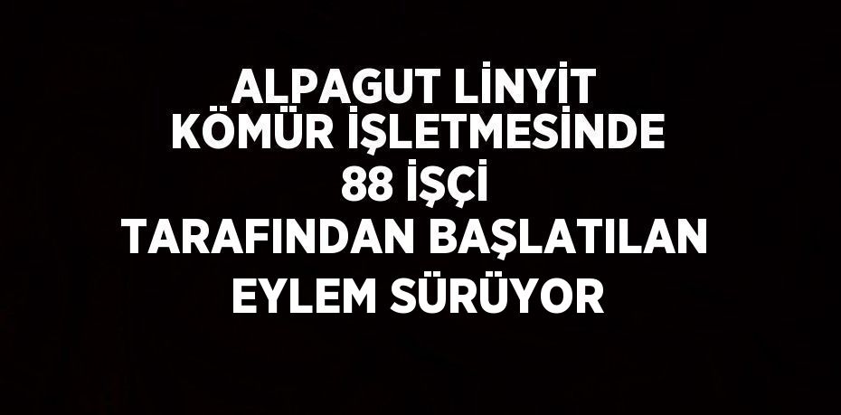 ALPAGUT LİNYİT KÖMÜR İŞLETMESİNDE 88 İŞÇİ TARAFINDAN BAŞLATILAN EYLEM SÜRÜYOR