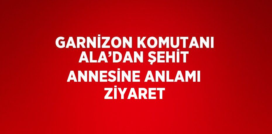 GARNİZON KOMUTANI ALA’DAN ŞEHİT ANNESİNE ANLAMI ZİYARET