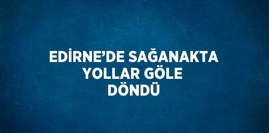 EDİRNE’DE SAĞANAKTA YOLLAR GÖLE DÖNDÜ